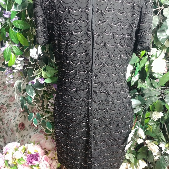 BEADED LITTLE BLACK DRESS SZ MM/L - Picture 2 of 5